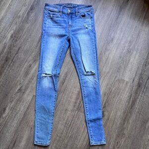 American Eagle Outfitters Blue Super Stretch X Jeggings - Size 4 Regular